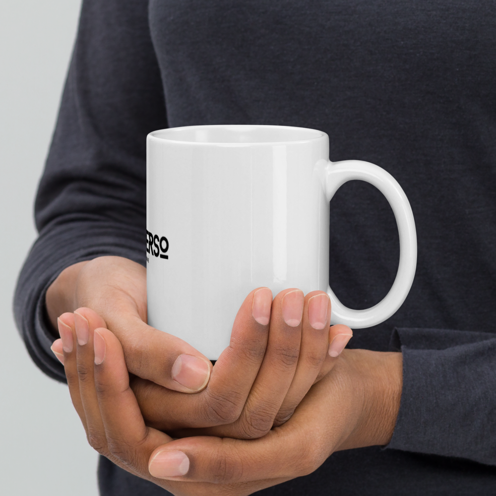 Taza blanca brillante