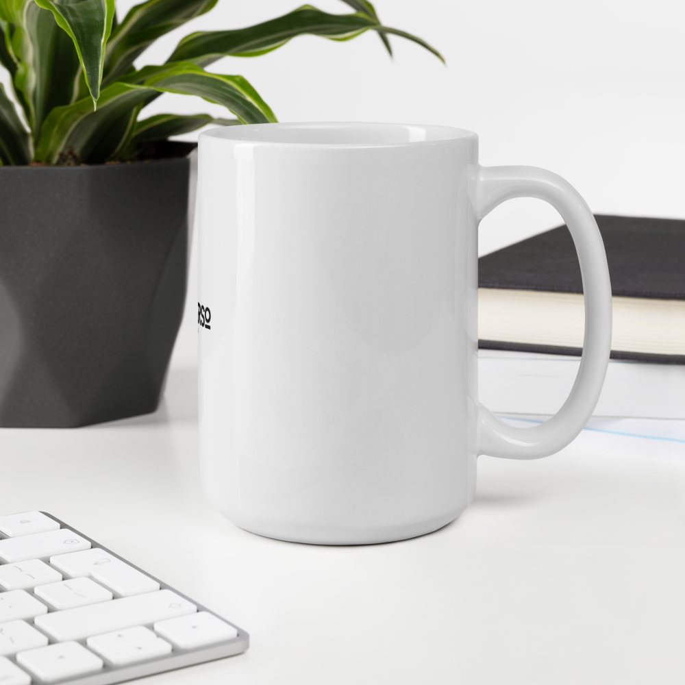 Taza blanca brillante