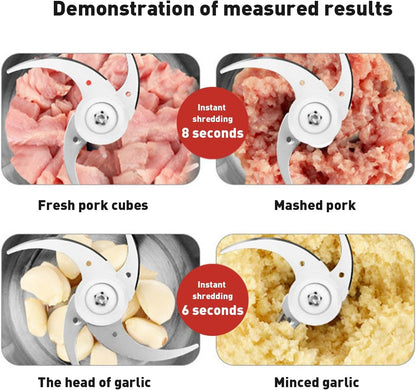 Triturador eléctrico de carne/Molinillo de procesador de alimentos pequeño, picador eléctrico de verduras